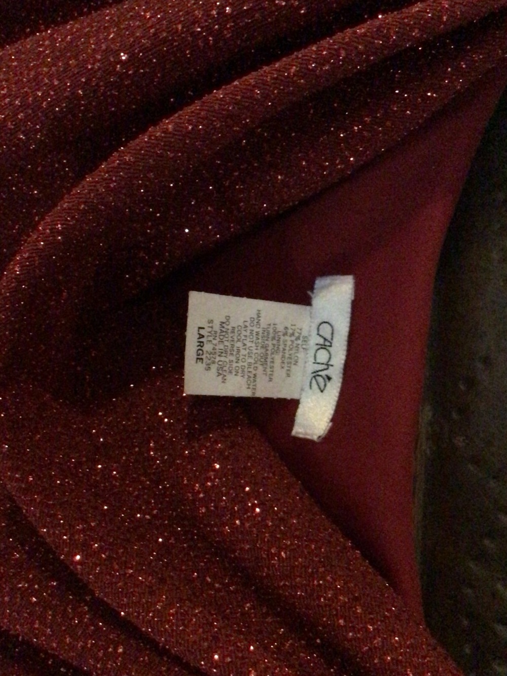 Cache Sparkle Cowl-Neck Red Camisole - Picture 2 of 5